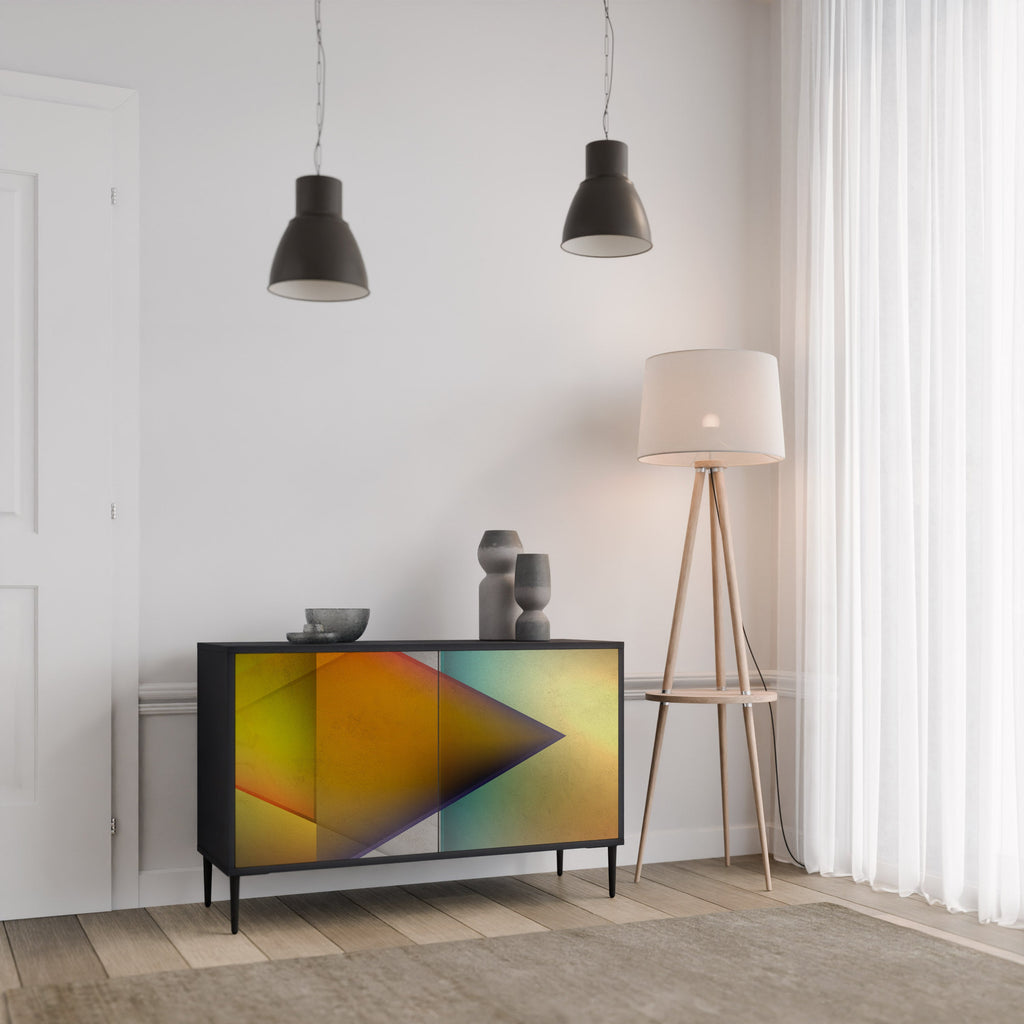 PIERCING SHARPNESS Aparador de 2 Portas em Acabamento Preto