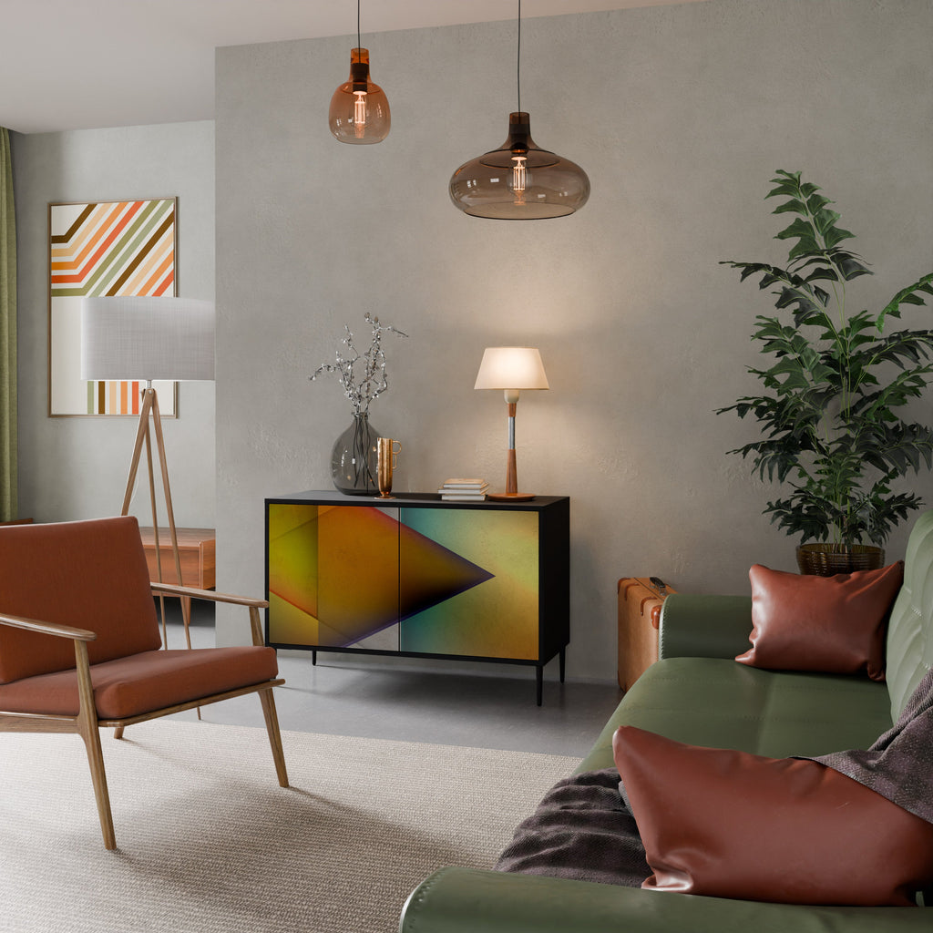 PIERCING SHARPNESS Aparador de 2 Portas em Acabamento Preto