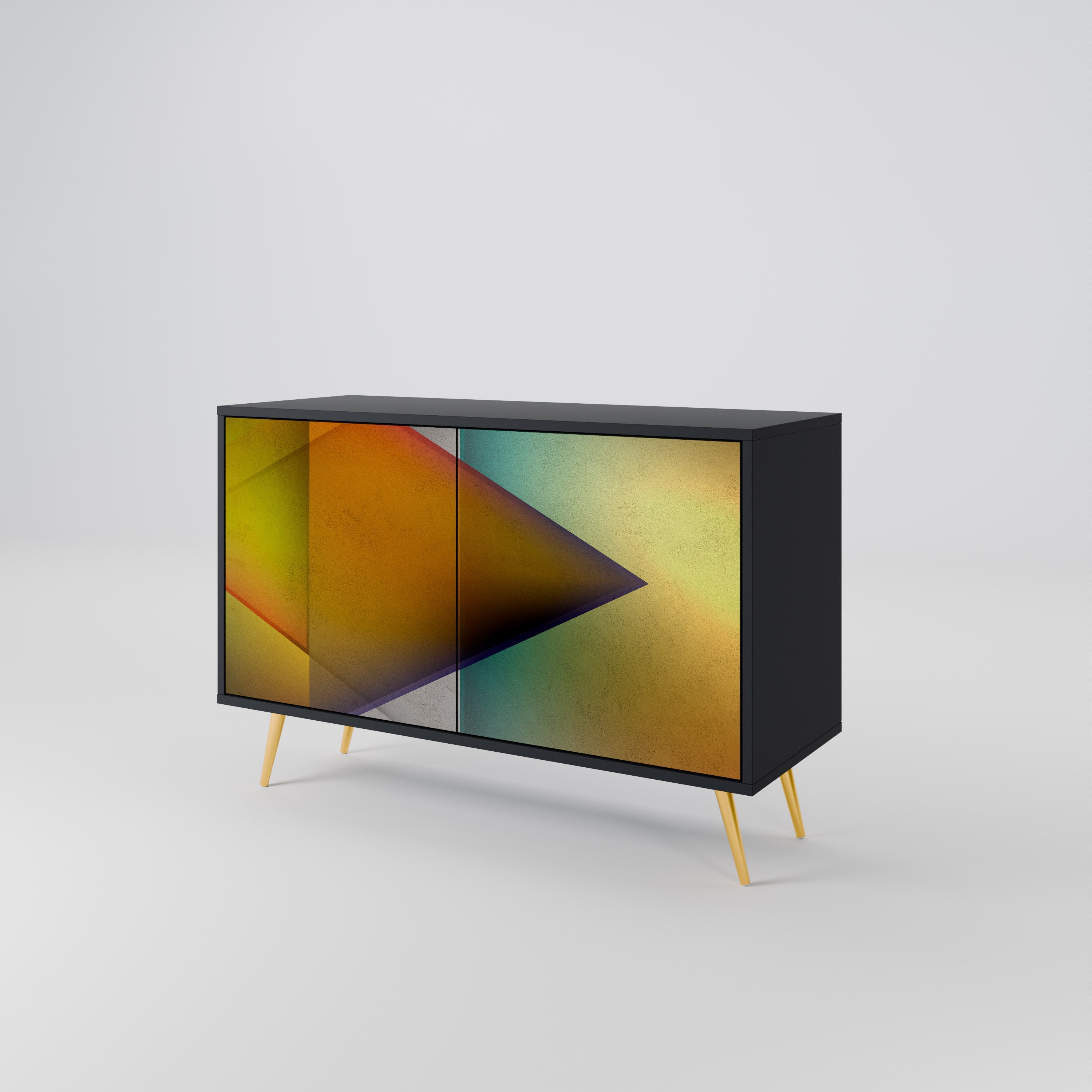 PIERCING SHARPNESS Aparador de 2 Portas em Acabamento Preto