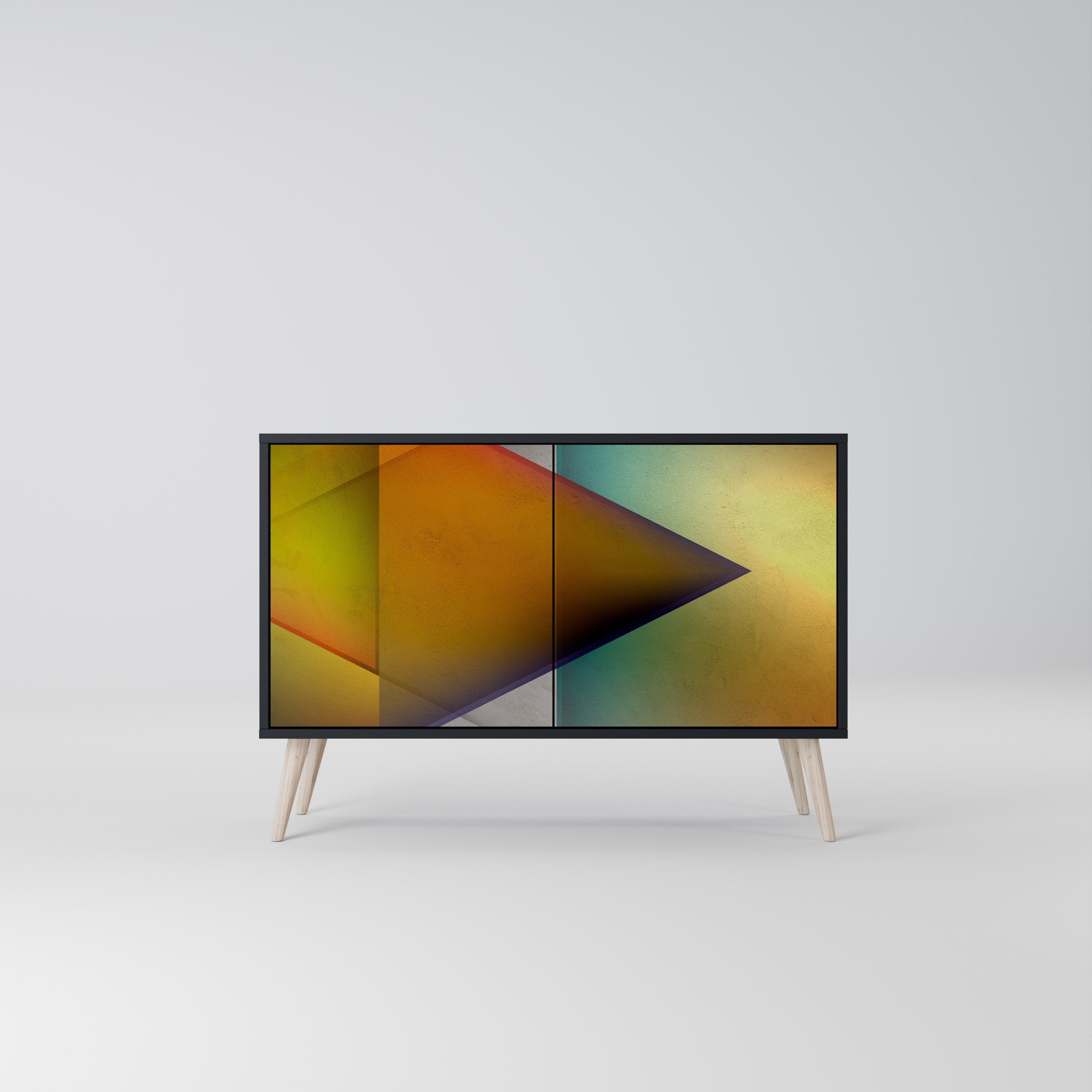 PIERCING SHARPNESS Aparador de 2 Portas em Acabamento Preto