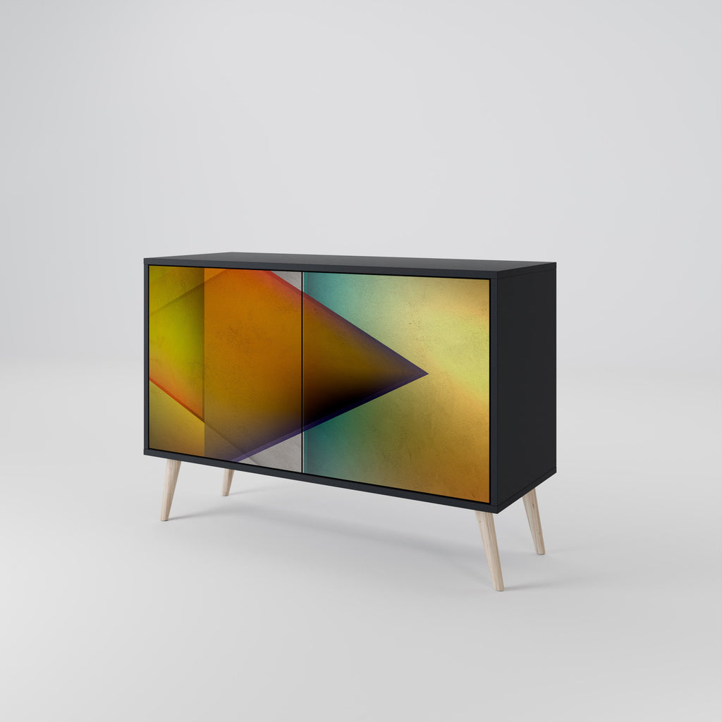 PIERCING SHARPNESS Aparador de 2 Portas em Acabamento Preto