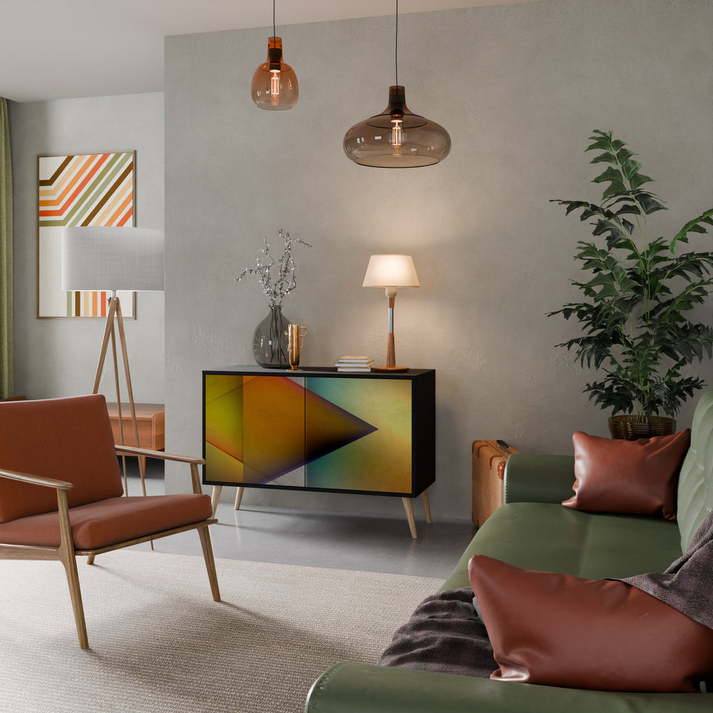 PIERCING SHARPNESS Aparador de 2 Portas em Acabamento Preto