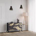 UNIFIED FRAGMENTS Aparador de 2 Portas em Acabamento Preto