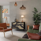 UNIFIED FRAGMENTS Aparador de 2 Portas em Acabamento Preto