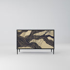 UNIFIED FRAGMENTS Aparador de 2 Portas em Acabamento Preto