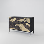 UNIFIED FRAGMENTS Aparador de 2 Portas em Acabamento Preto