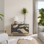 UNIFIED FRAGMENTS Aparador de 2 Portas em Acabamento Preto