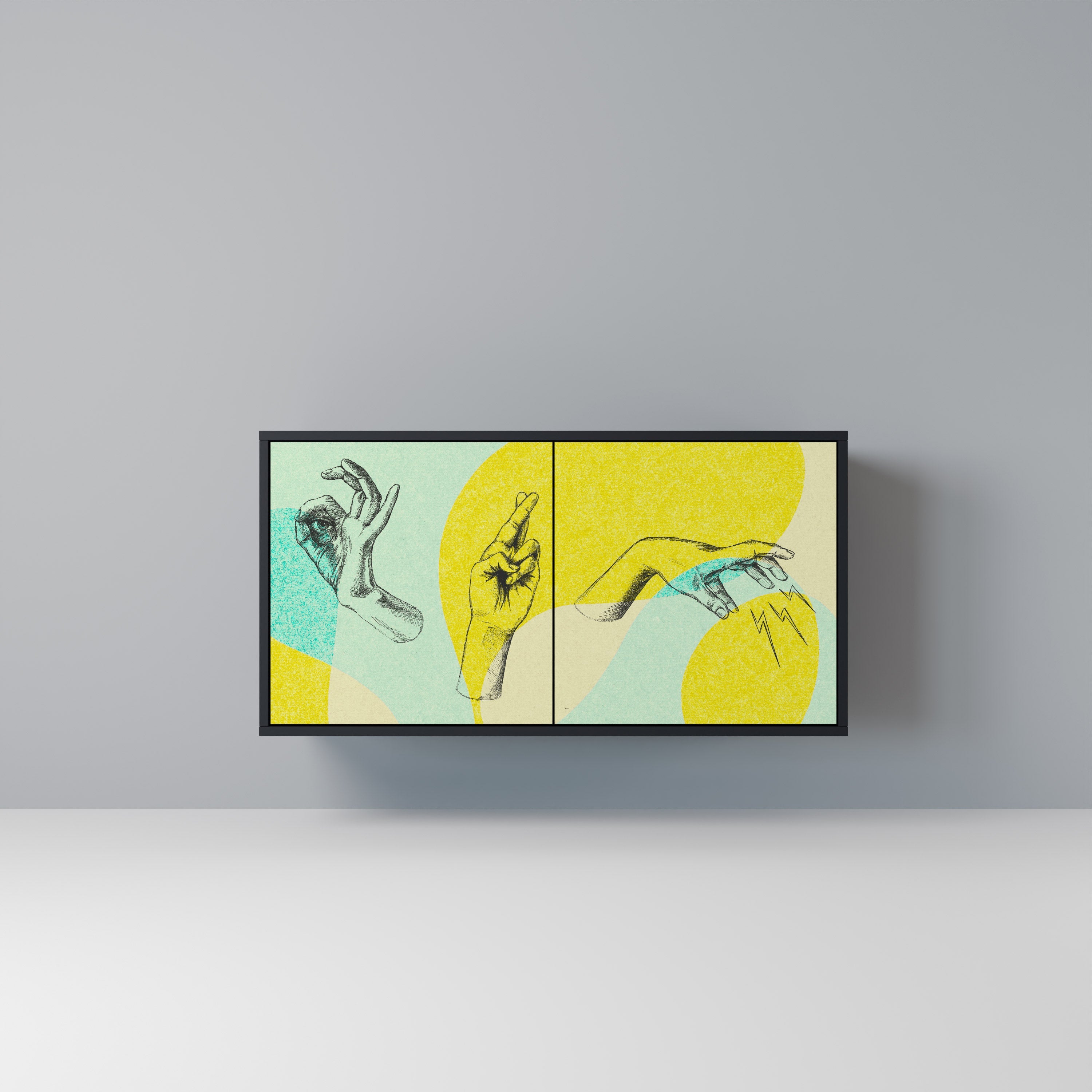 BODY LANGUAGE Aparador de 2 Portas em Acabamento Preto