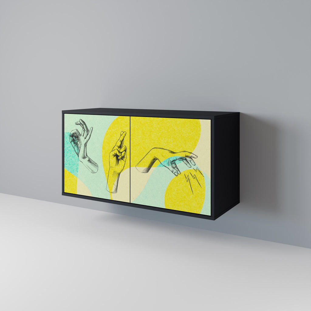 BODY LANGUAGE Aparador de 2 Portas em Acabamento Preto