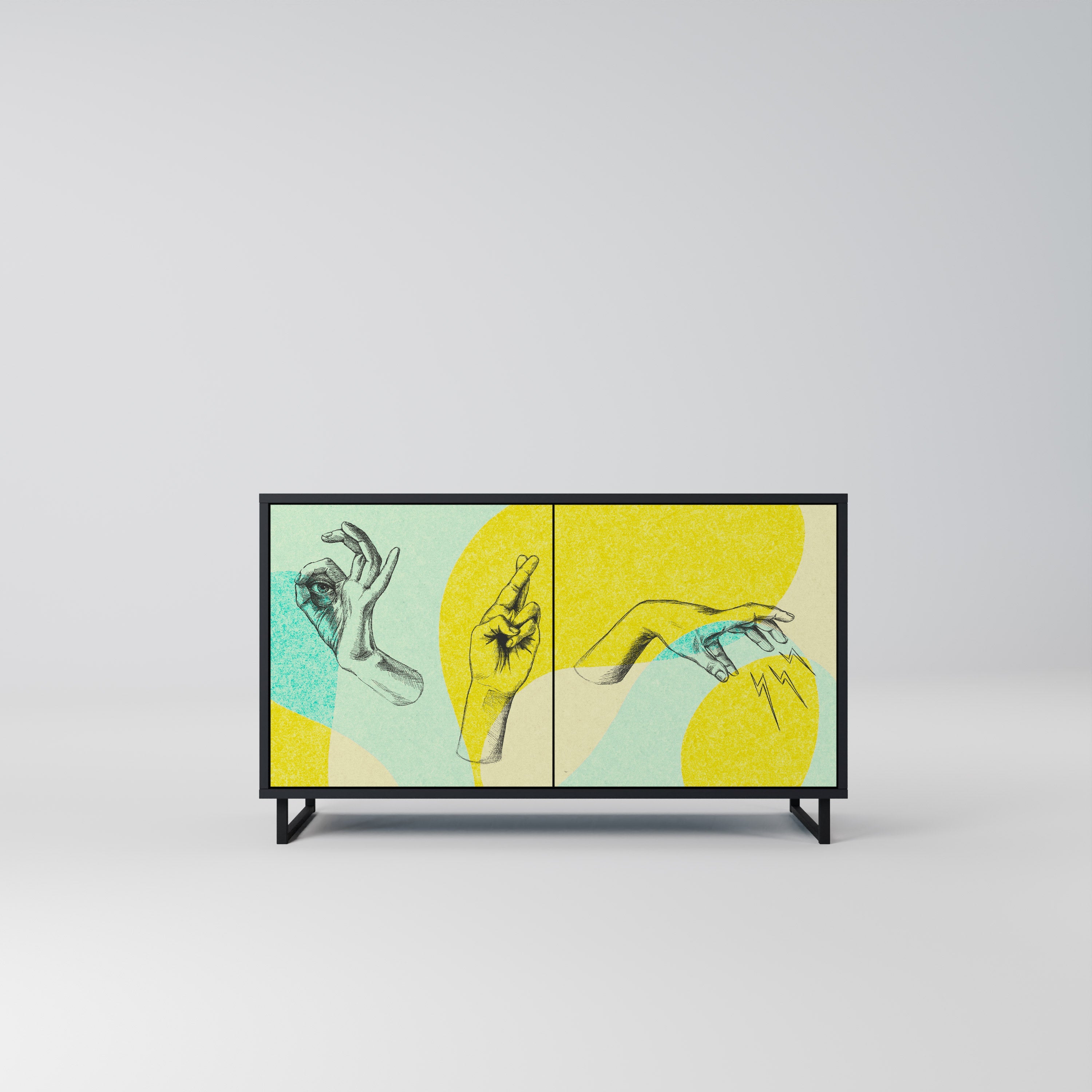 BODY LANGUAGE Aparador de 2 Portas em Acabamento Preto