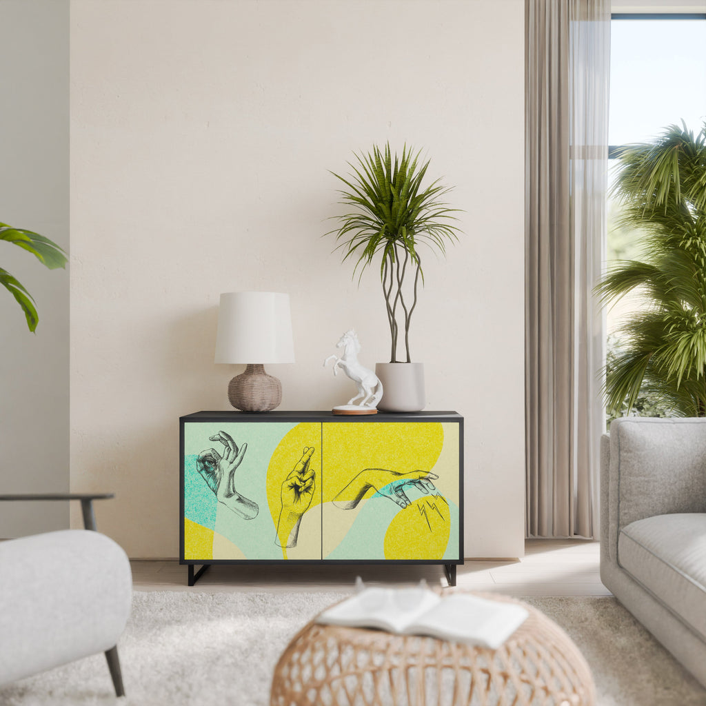 BODY LANGUAGE Aparador de 2 Portas em Acabamento Preto