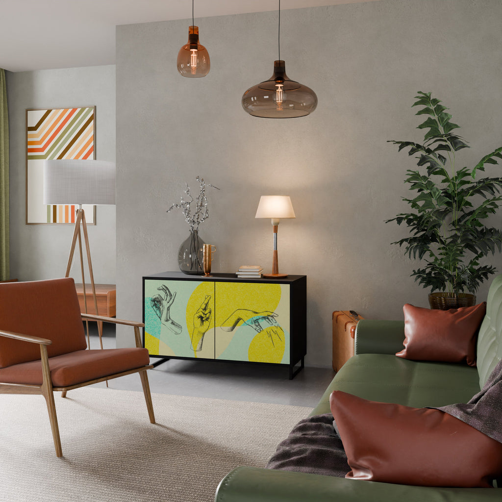 BODY LANGUAGE Aparador de 2 Portas em Acabamento Preto