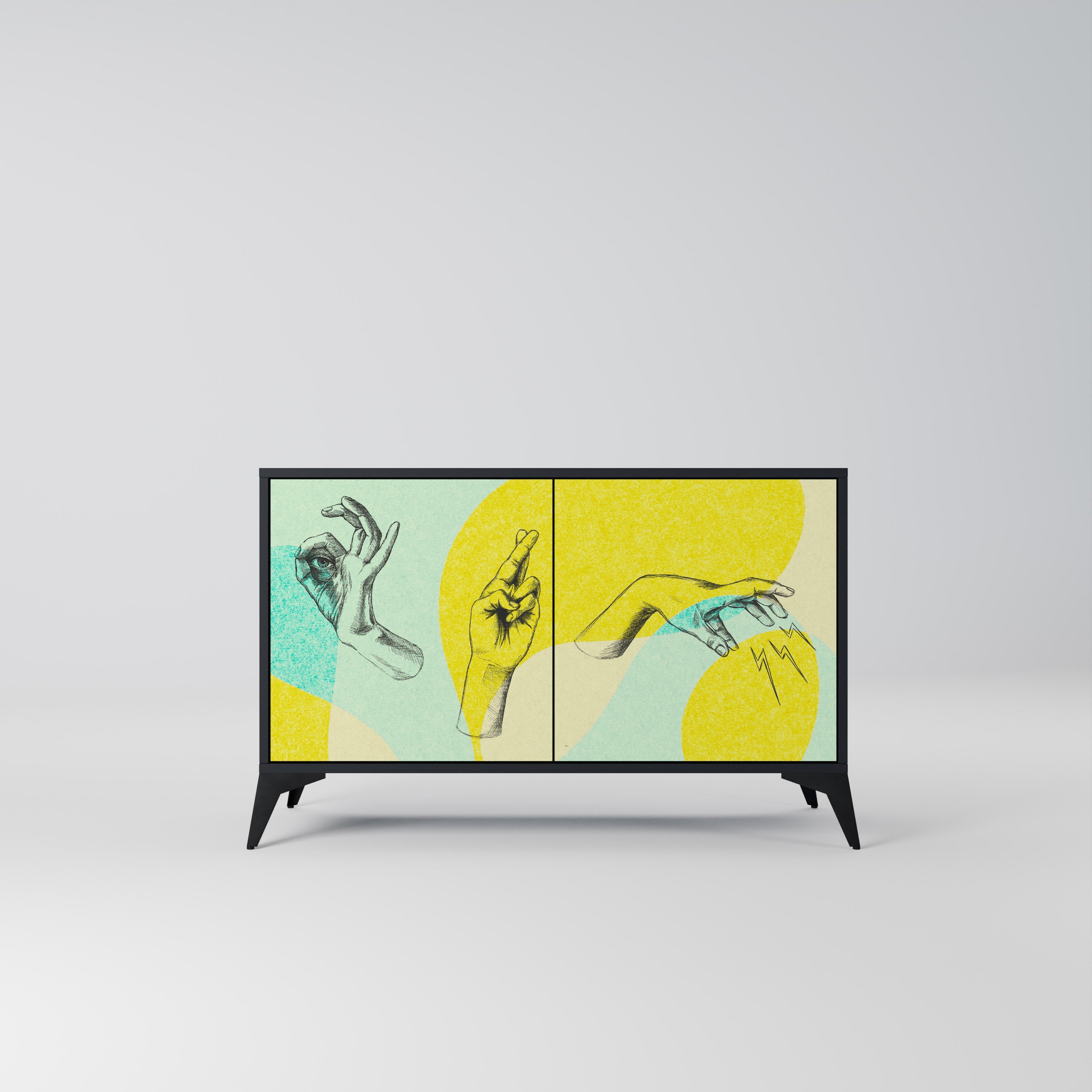 BODY LANGUAGE Aparador de 2 Portas em Acabamento Preto