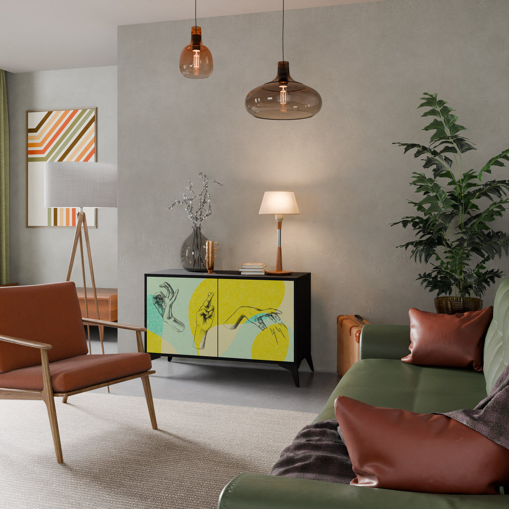 BODY LANGUAGE Aparador de 2 Portas em Acabamento Preto