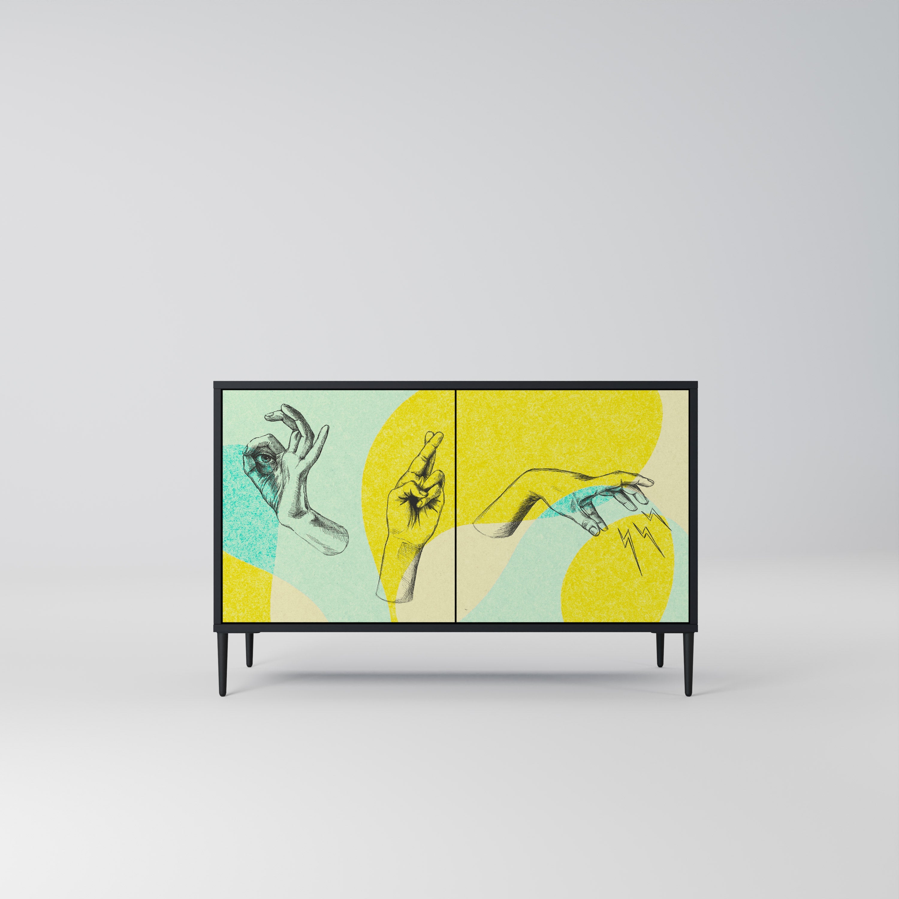 BODY LANGUAGE Aparador de 2 Portas em Acabamento Preto