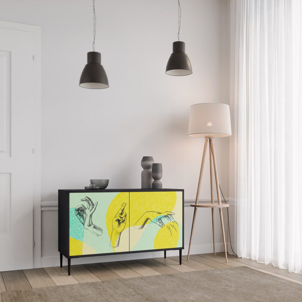 BODY LANGUAGE Aparador de 2 Portas em Acabamento Preto