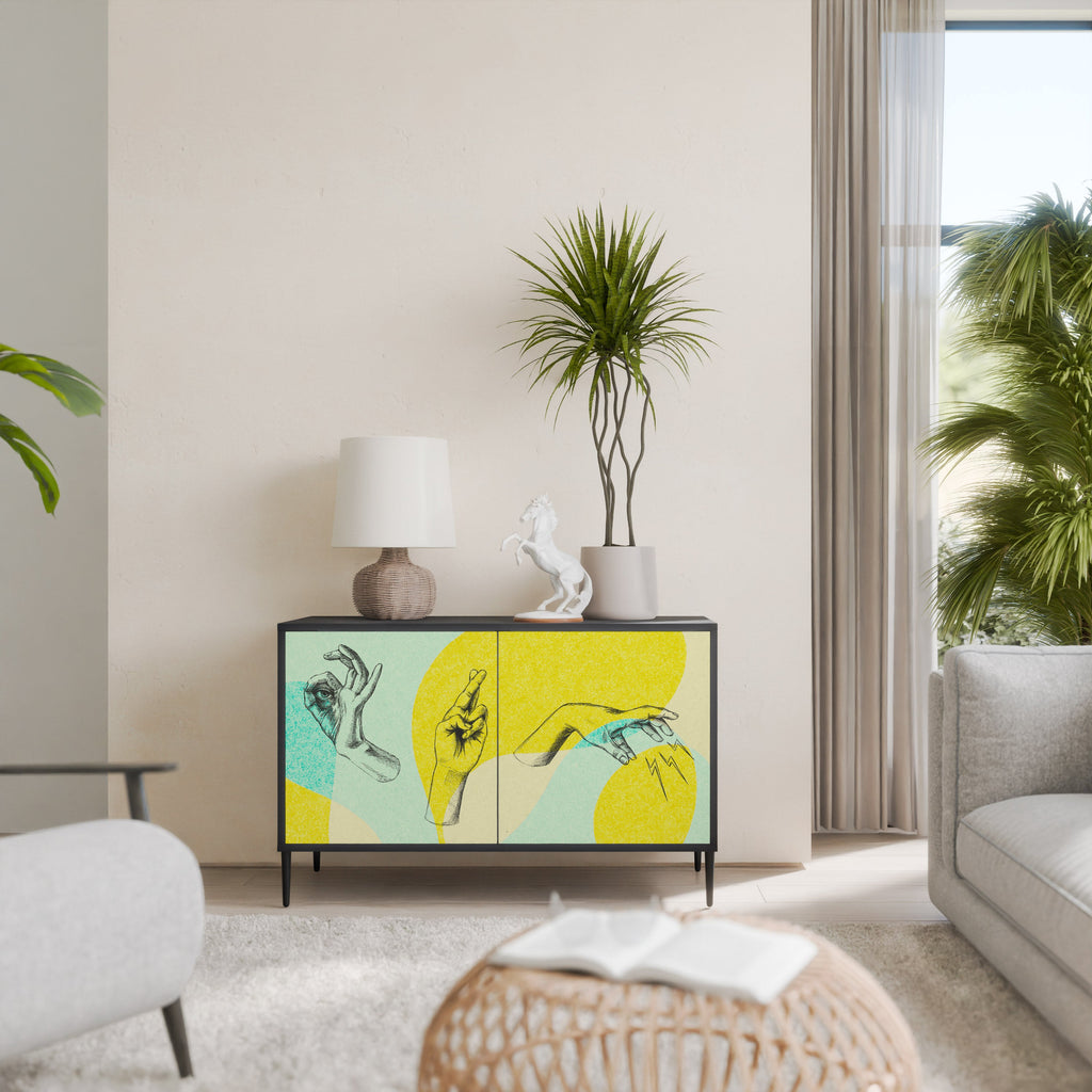 BODY LANGUAGE Aparador de 2 Portas em Acabamento Preto