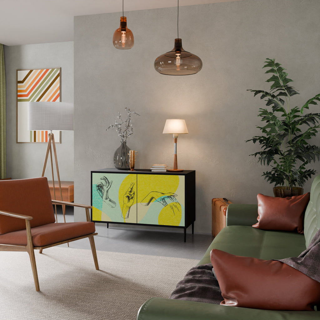 BODY LANGUAGE Aparador de 2 Portas em Acabamento Preto