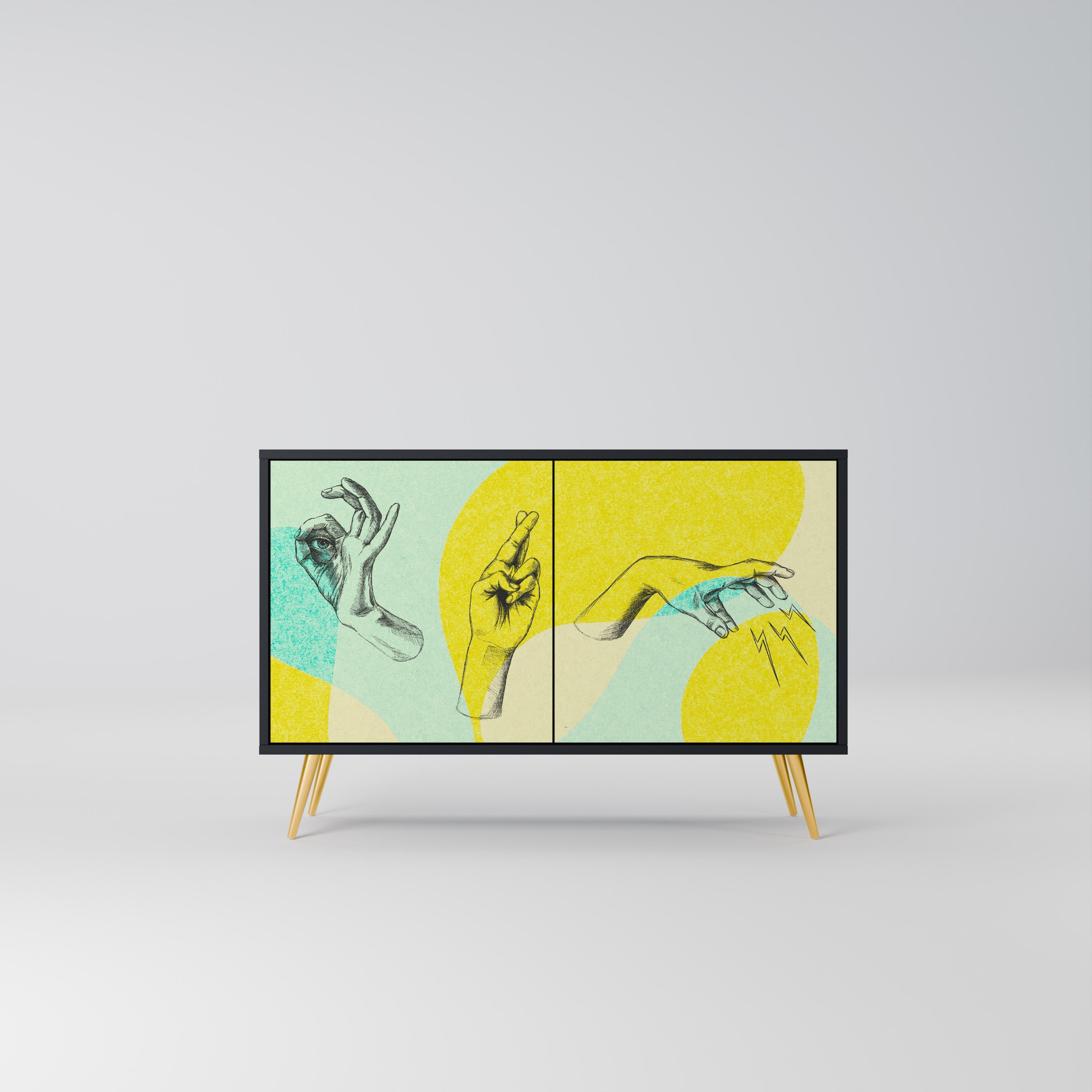 BODY LANGUAGE Aparador de 2 Portas em Acabamento Preto