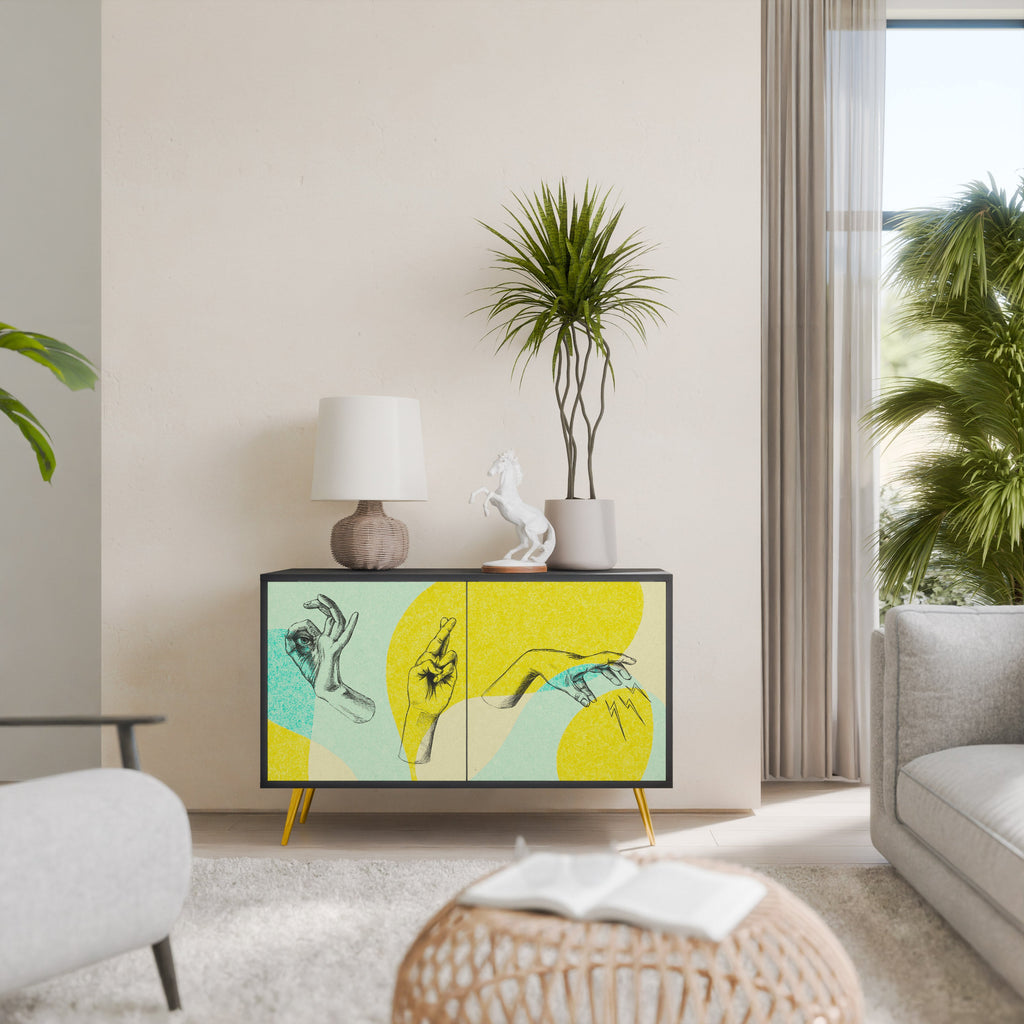 BODY LANGUAGE Aparador de 2 Portas em Acabamento Preto