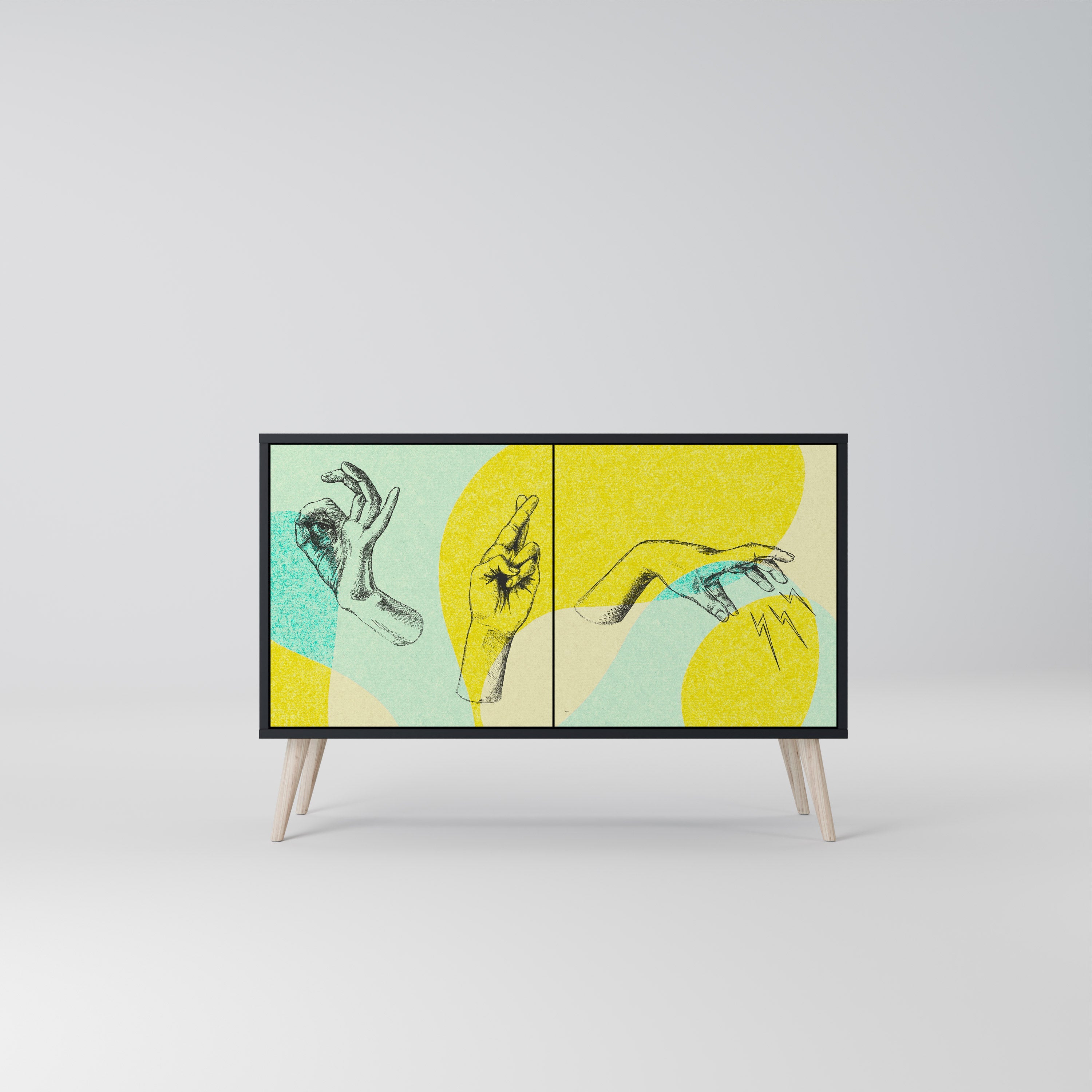 BODY LANGUAGE Aparador de 2 Portas em Acabamento Preto