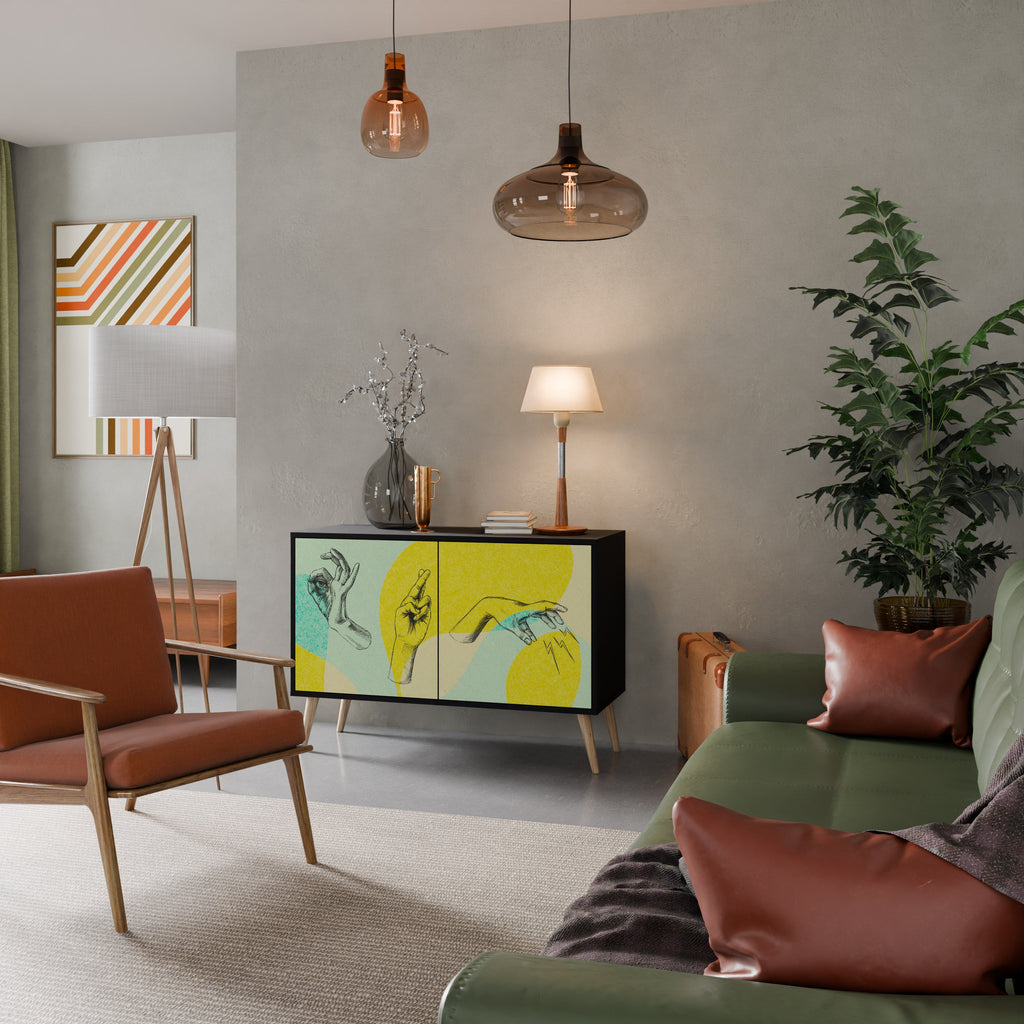 BODY LANGUAGE Aparador de 2 Portas em Acabamento Preto