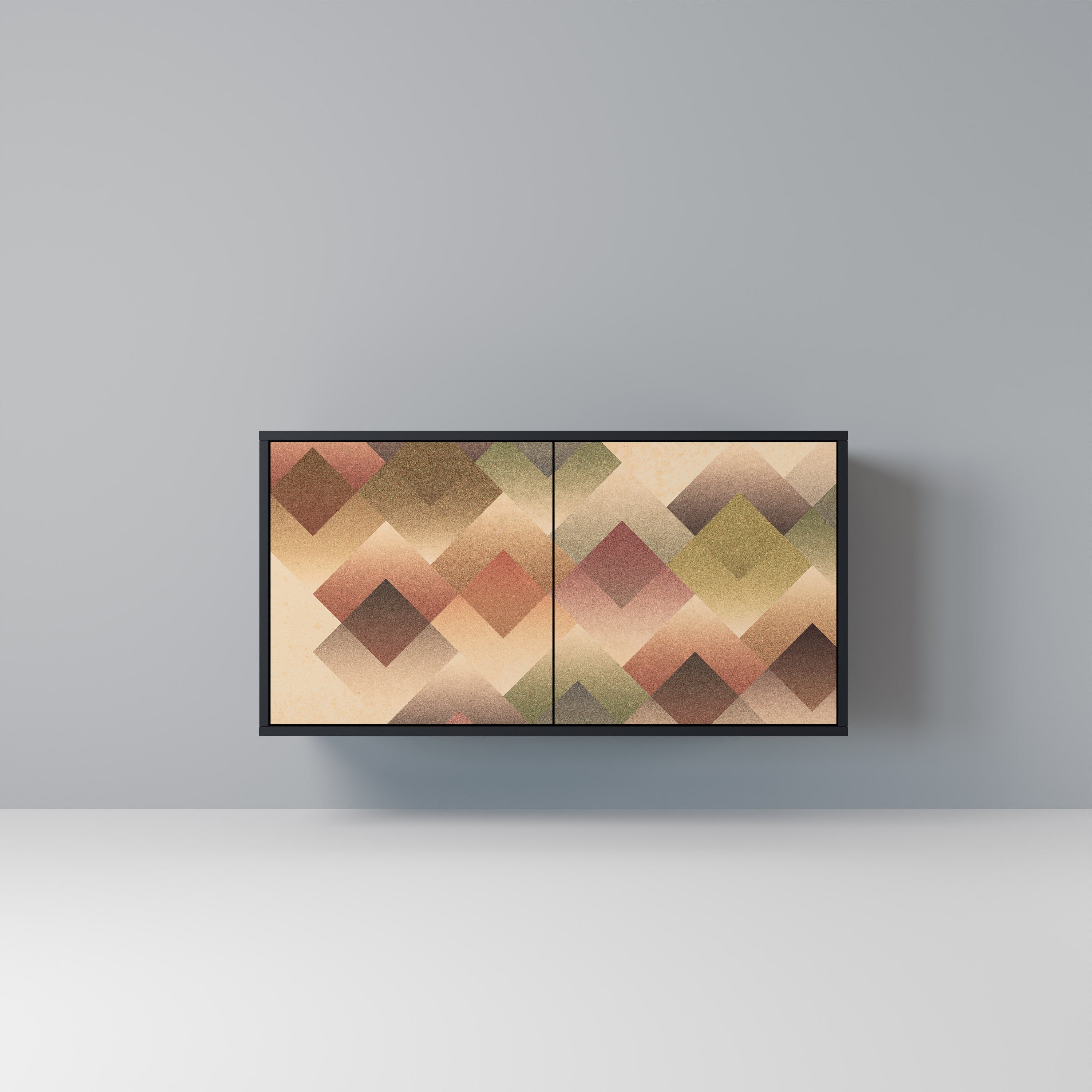 GEOMETRIC FUSION Aparador de 2 Portas em Acabamento Preto