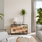 GEOMETRIC FUSION Aparador de 2 Portas em Acabamento Preto