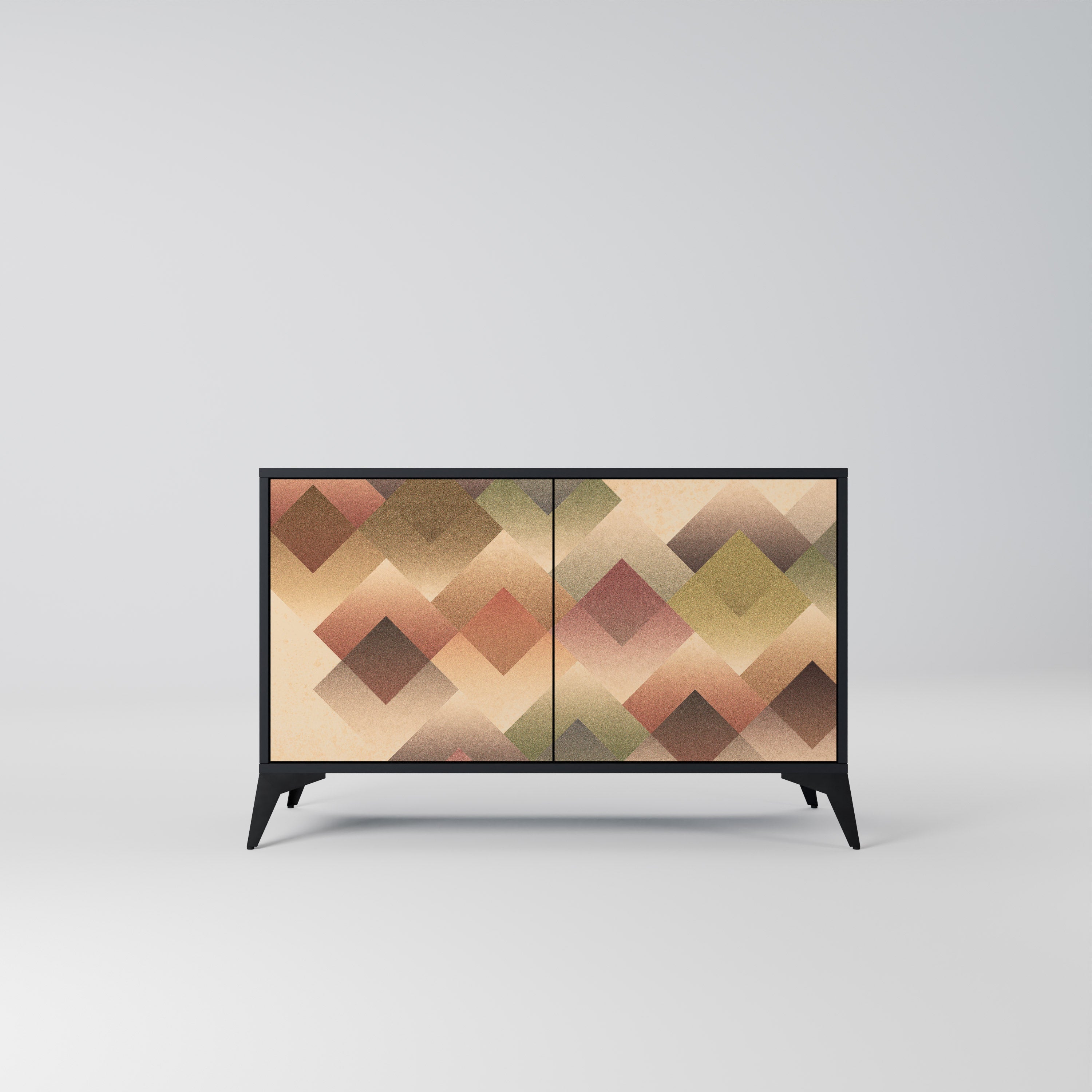 GEOMETRIC FUSION Aparador de 2 Portas em Acabamento Preto