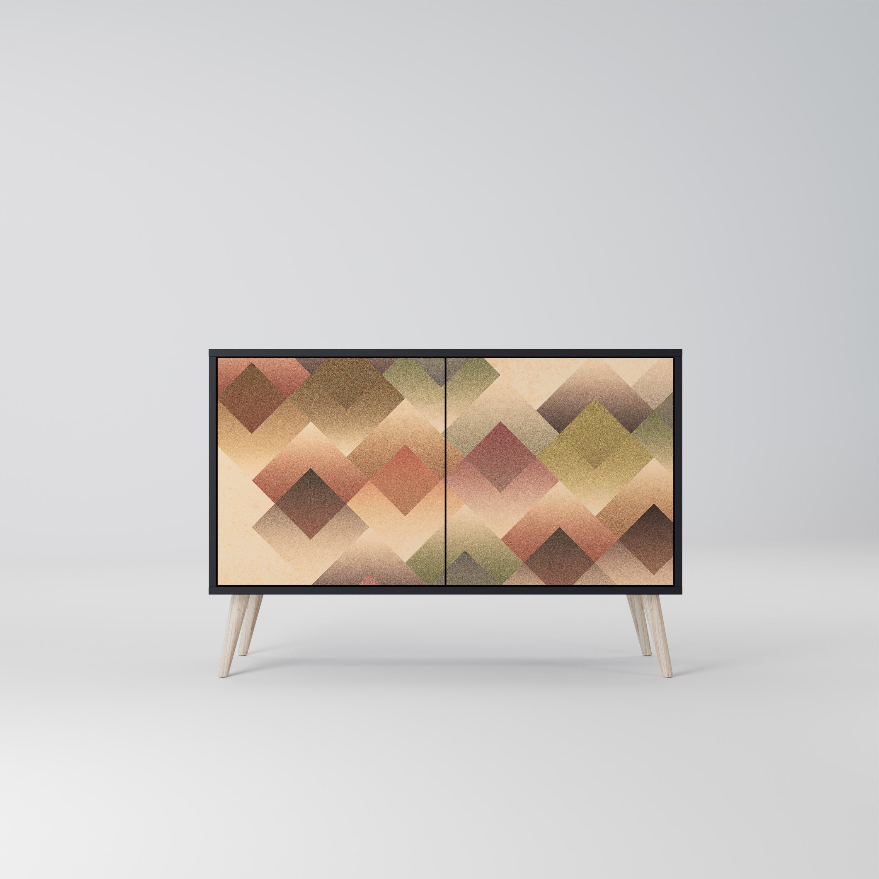 GEOMETRIC FUSION Aparador de 2 Portas em Acabamento Preto