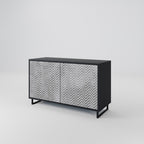 CONCRETE ZIG ZAG 2-Door Sideboard in Black Finish