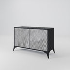 CONCRETE ZIG ZAG 2-Door Sideboard in Black Finish