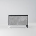 CONCRETE ZIG ZAG 2-Door Sideboard in Black Finish