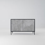 CONCRETE ZIG ZAG 2-Door Sideboard in Black Finish