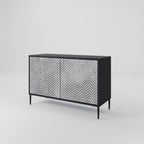 CONCRETE ZIG ZAG 2-Door Sideboard in Black Finish
