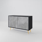 CONCRETE ZIG ZAG 2-Door Sideboard in Black Finish