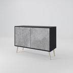 CONCRETE ZIG ZAG 2-Door Sideboard in Black Finish