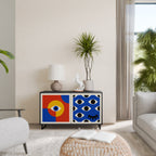 GEOMETRIC EYES Aparador de 2 Portas em Acabamento Preto