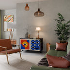 GEOMETRIC EYES Aparador de 2 Portas em Acabamento Preto