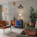 GEOMETRIC EYES Aparador de 2 Portas em Acabamento Preto