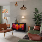 COLORFUL SOUNDS Aparador de 2 Portas em Acabamento Preto