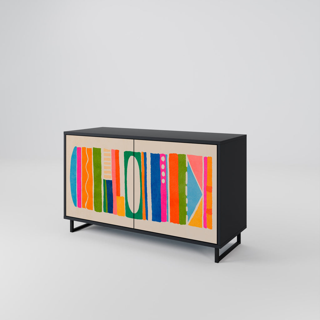 GEOMETRIC SHINE 2-Door Sideboard in Black Finish