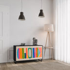 GEOMETRIC SHINE 2-Door Sideboard in Black Finish