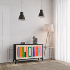 GEOMETRIC SHINE 2-Door Sideboard in Black Finish