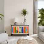 GEOMETRIC SHINE 2-Door Sideboard in Black Finish