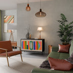 GEOMETRIC SHINE 2-Door Sideboard in Black Finish