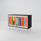 GEOMETRIC SHINE 2-Door Sideboard in Black Finish