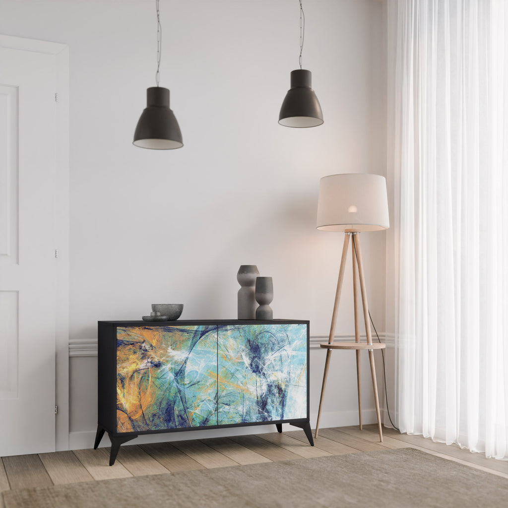ABSTRACT THOUGHTS 2-Door Sideboard in Black Finish