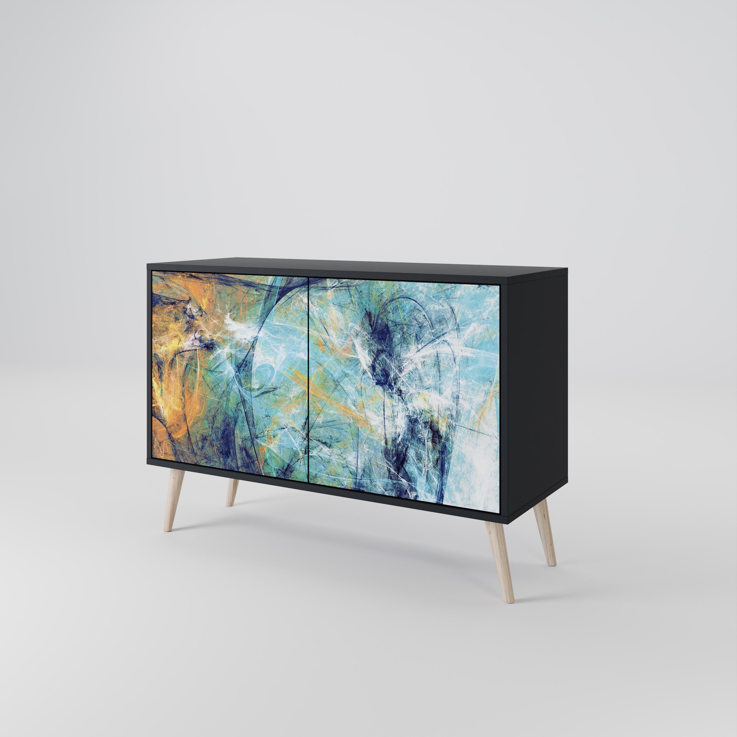 ABSTRACT THOUGHTS 2-Door Sideboard in Black Finish