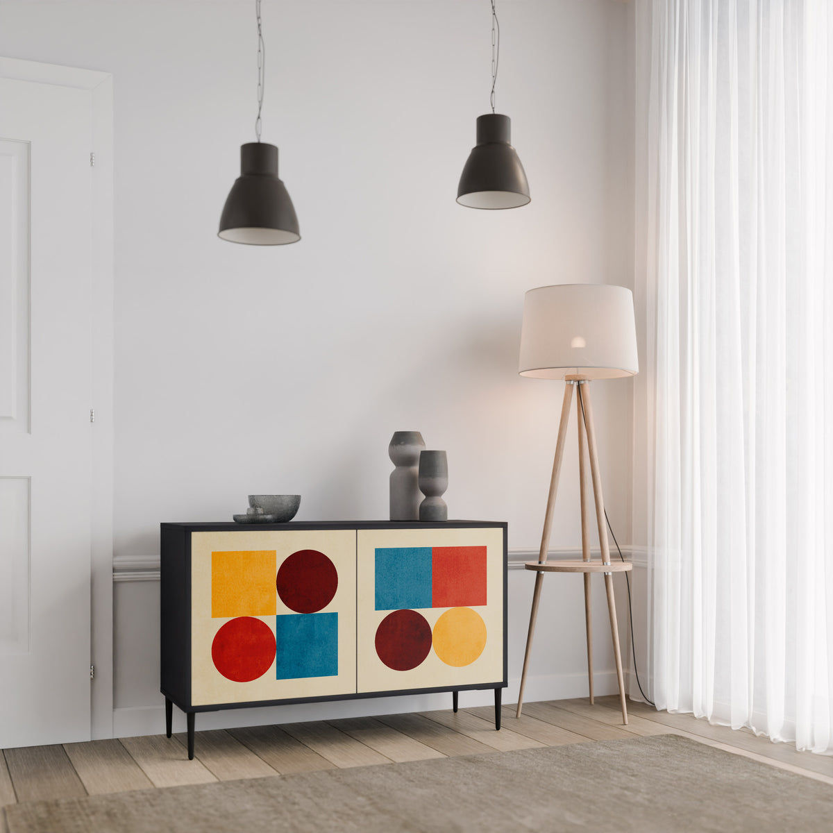 GEOMETRIC PUZZLE Aparador de 2 Portas